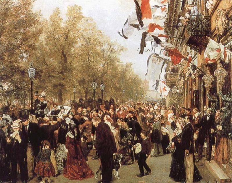Departure of King Whilelm i for the Front, Adolph von Menzel